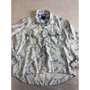 Guess Boyfriend Fit Women's Denim Sky Dye button up size L